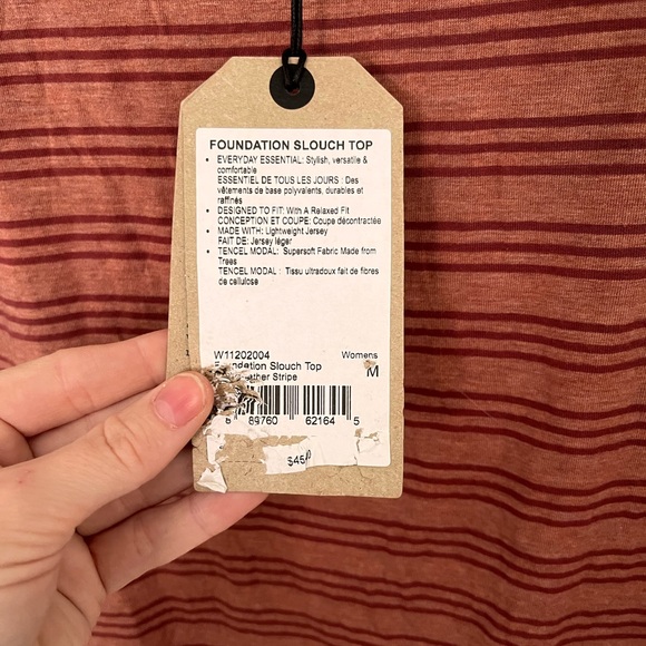 NWT PrAna Vino Heather Stripe Foundation Slouch Top Size Medium - Picture 3 of 6